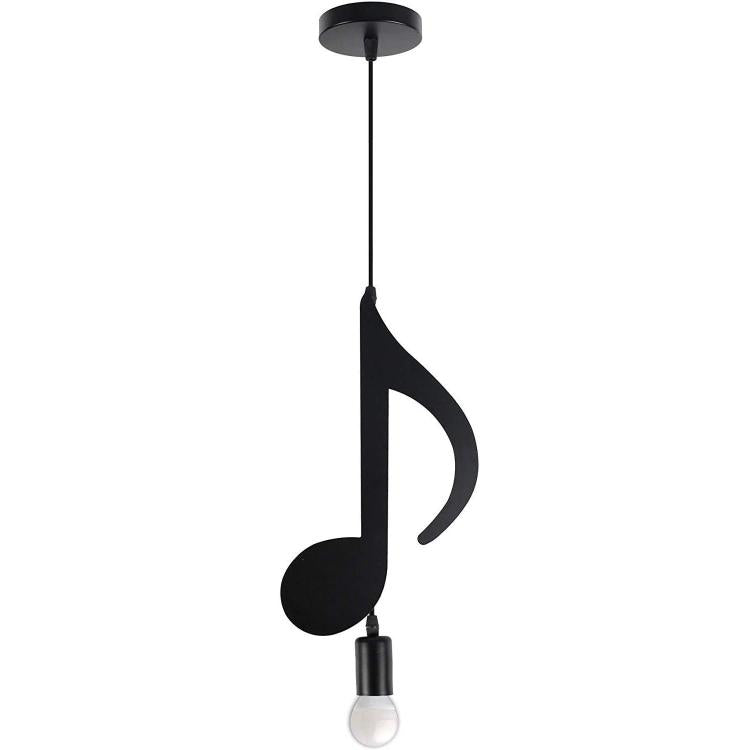Pendant Light Black LED Lamp Holder 2 Musical Notes Modern E27 B01N3