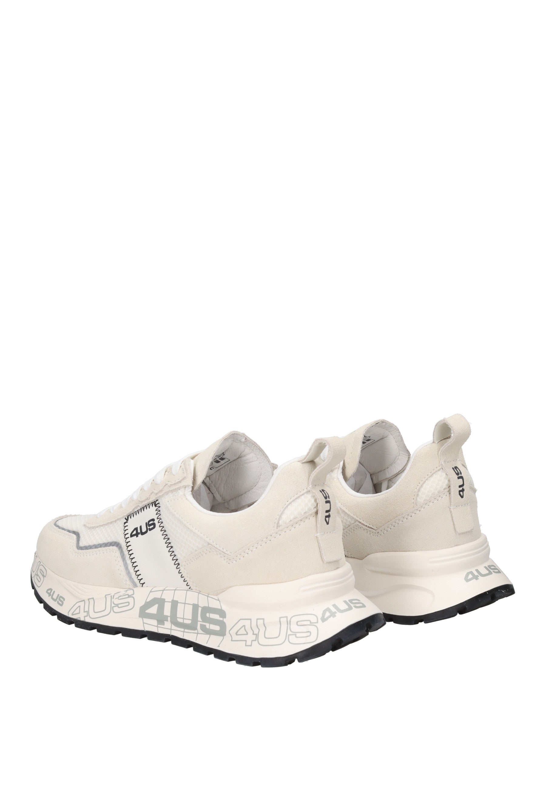 4US-13 sneaker PACIOTTI 4US, sneakers in camoscio e tessuto, retro con logo 4US, sole in gomma.