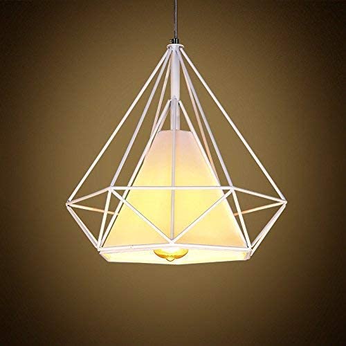 Modern Design Chandelier with White Metal Frame and Fabric E27 Bulb | B20-B