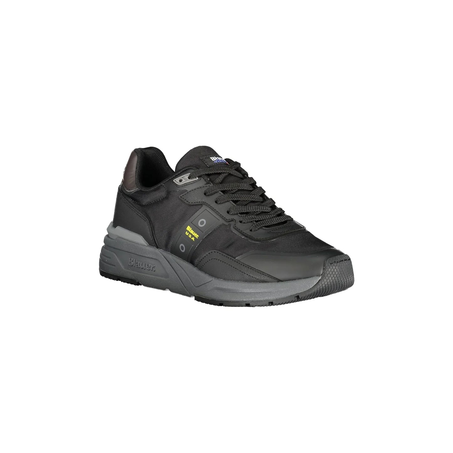 BLAUER Men's Black Sneakers with Contrasting Details