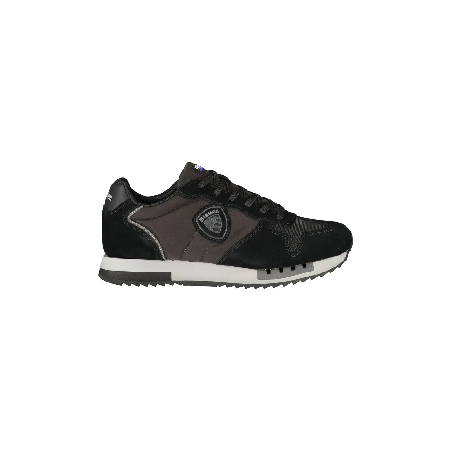 BLAUER Sneakers Uomo Nere con Lacci e Dettagli a Contrasto