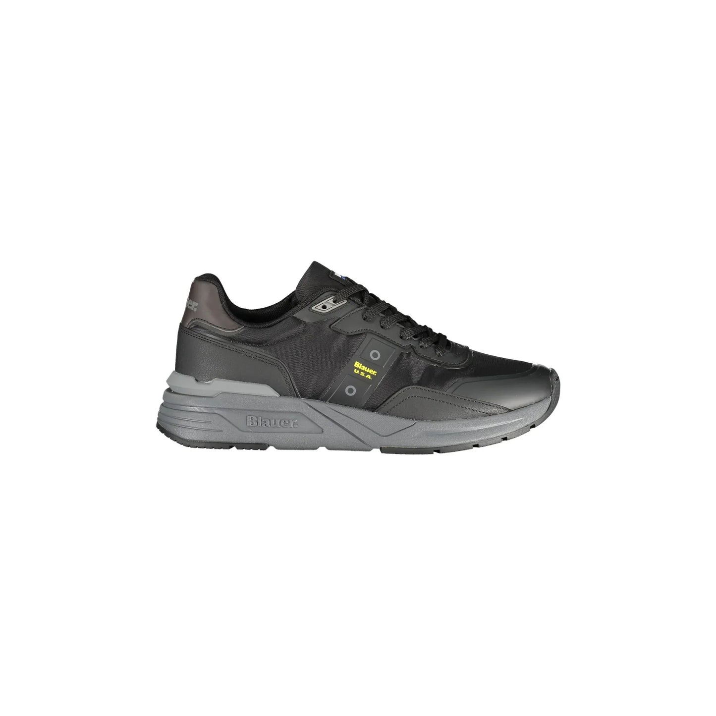 BLAUER Men's Black Sneakers with Contrasting Details