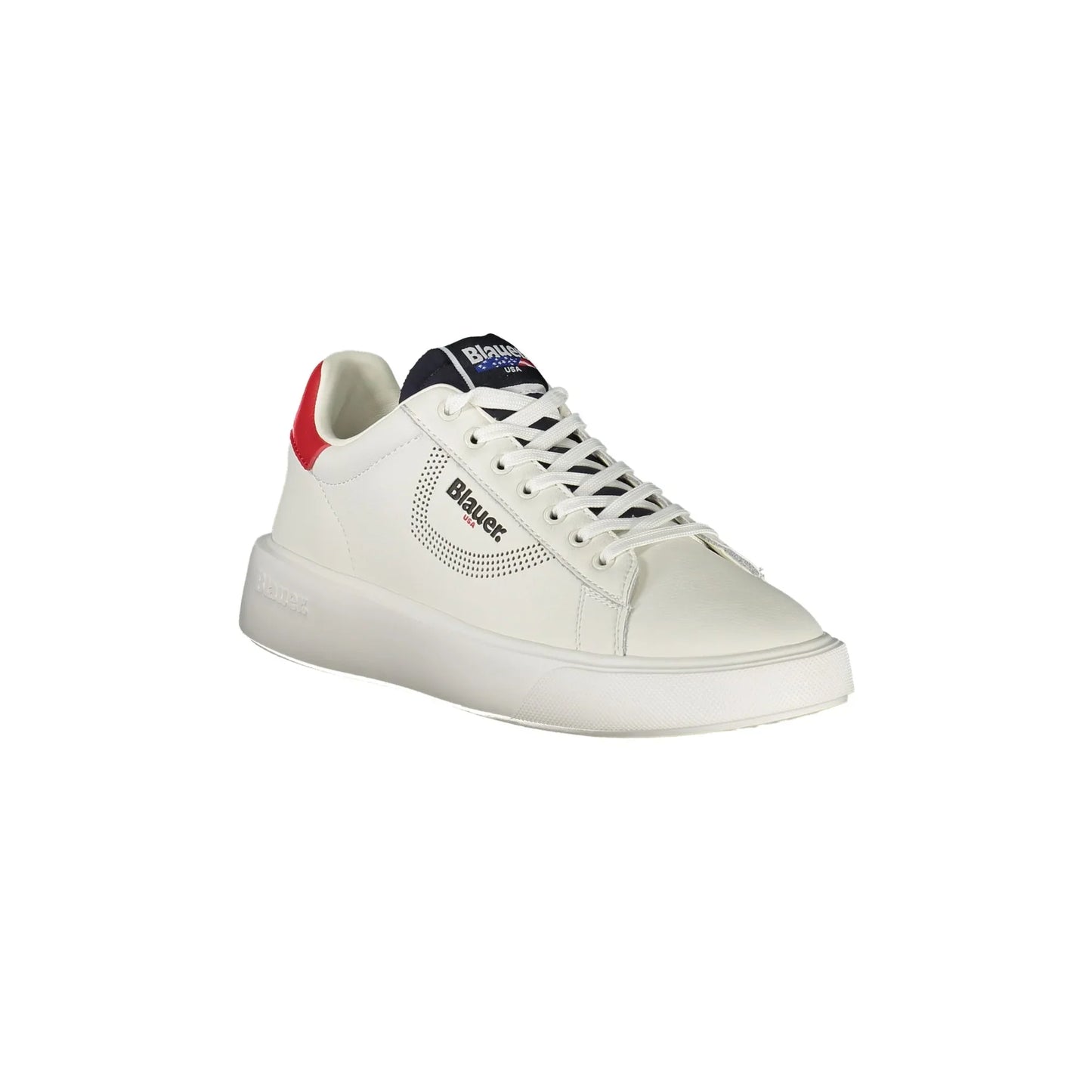 Weiße Herren-Sneaker von BLAUER mit kontrastierenden Details