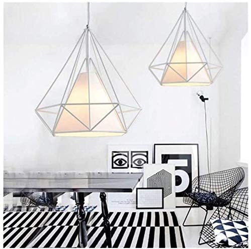 Modern Design Chandelier with White Metal Frame and Fabric E27 Bulb | B20-B