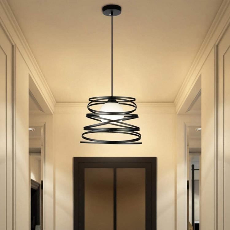 Moderner Pendelleuchter mit verschlungenen Eisenbändern, E27-Fassung, 120 cm Kabel