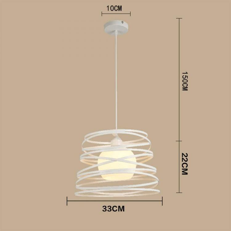 Moderner Pendelleuchter mit verschlungenen Bändern, Eisen, E27-Fassung, 120 cm | Weiß