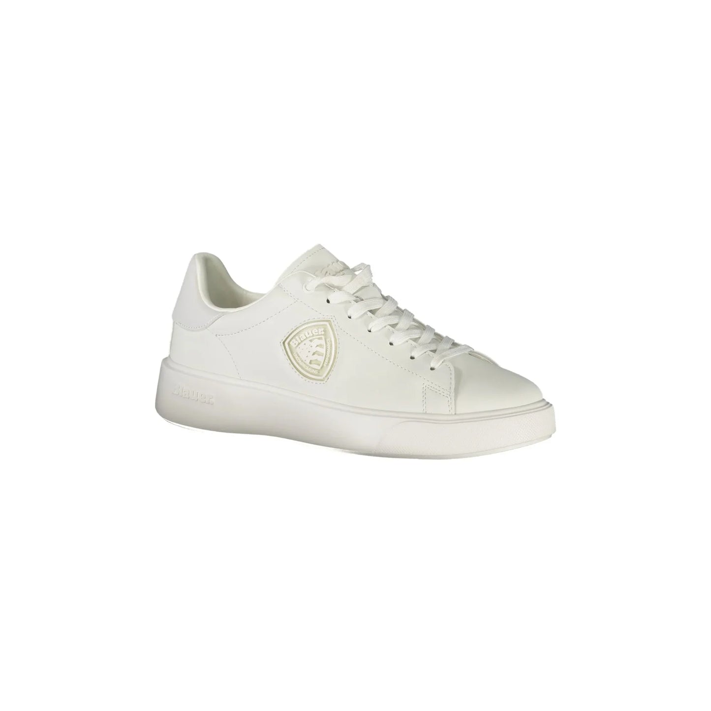 BLAUER Sneakers Uomo Bianche con Lacci e Dettagli a Contrasto