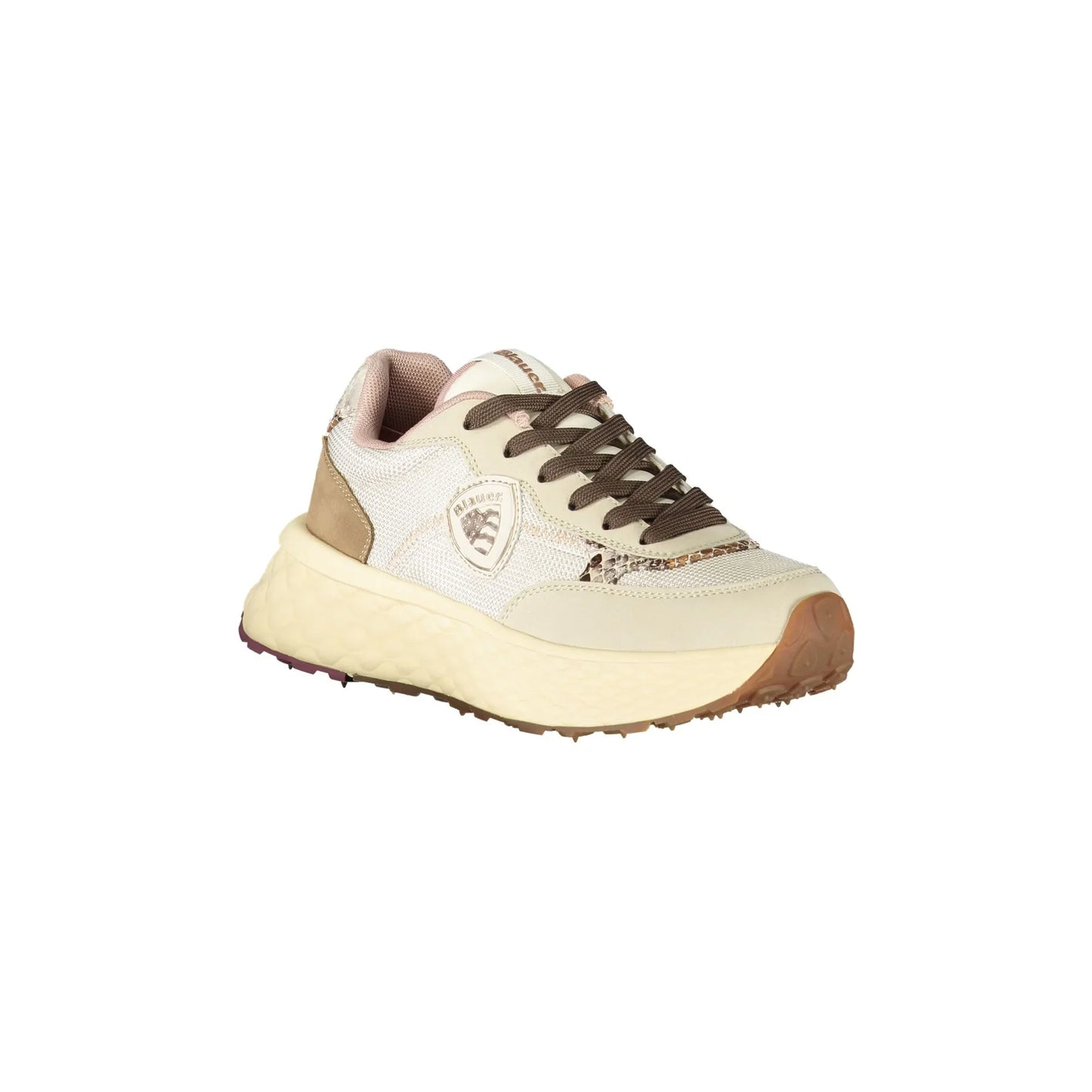 Beigefarbene Damen-Sneaker von BLAUER mit Schnürsenkeln und kontrastierenden Details