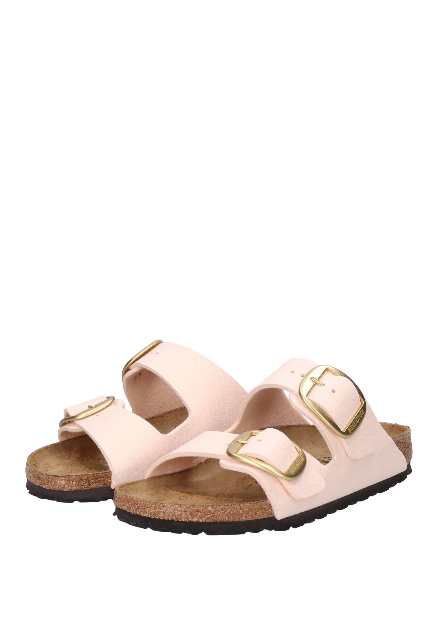 1031566 Sandalo BIRKENSTOCK in rosa con fibbie metalliche regolabili e plantare anatomico in sughero.