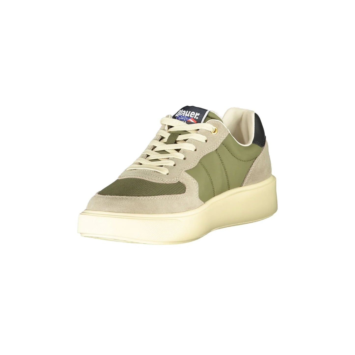 BLAUER Herren-Sneaker in Grün mit kontrastierenden Details und Logo