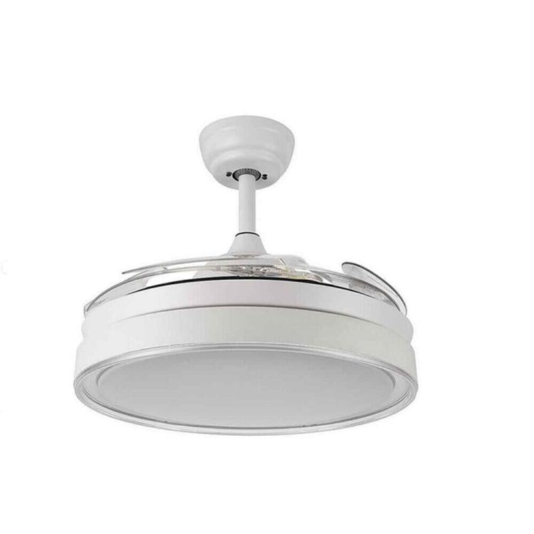 Wisdom Deckenventilator und Deckenleuchte 60W LED-Kronleuchter mit einziehbaren Flügeln