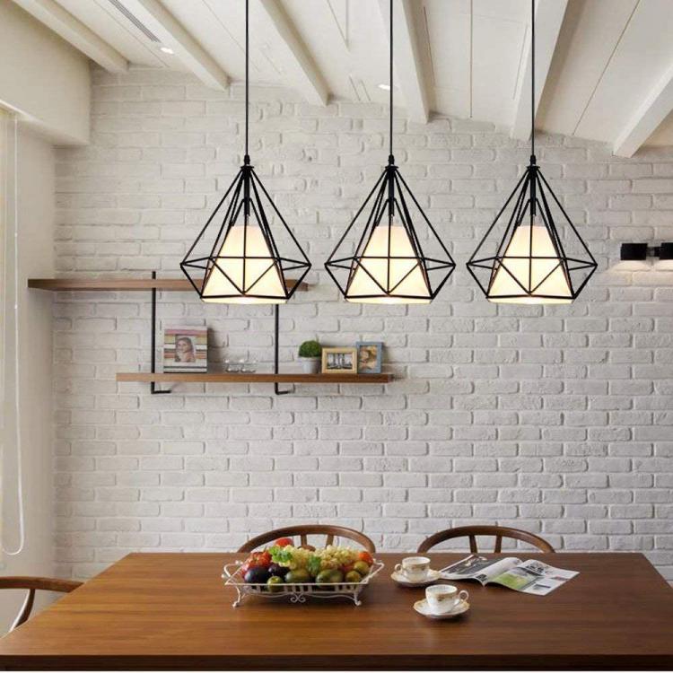 Modern Design Chandelier with Metal Frame and Fabric E27 Black B20-N