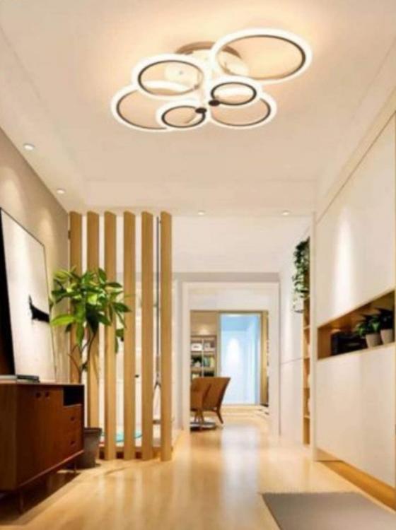6-Light LED Ceiling Chandelier Circles Modern Ceiling Lamp Warm Light