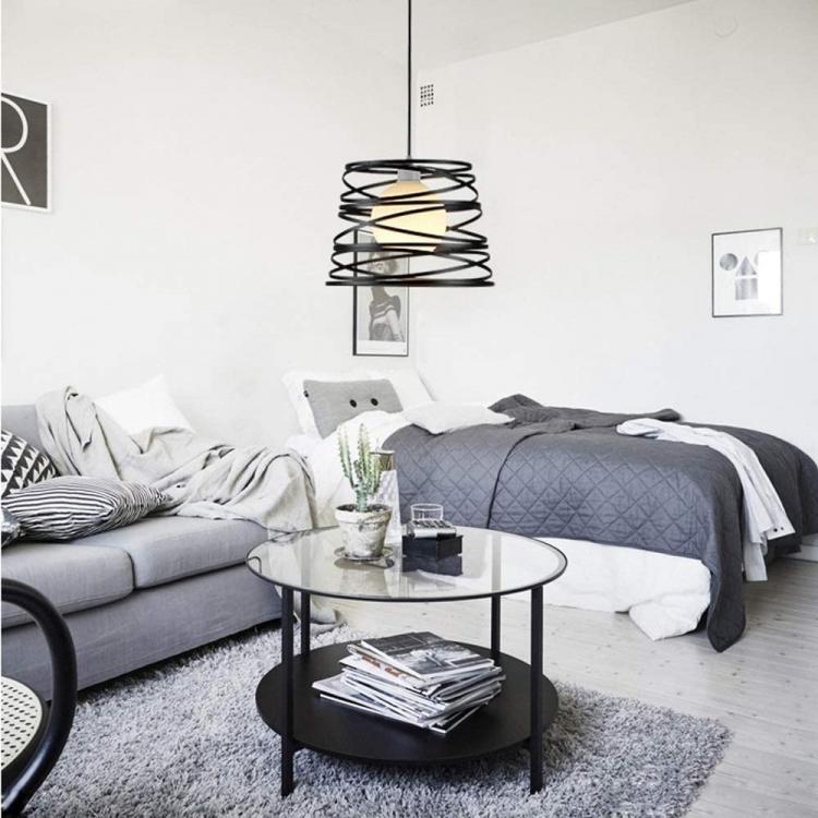 Moderner Pendelleuchter mit verschlungenen Eisenbändern, E27-Fassung, 120 cm Kabel