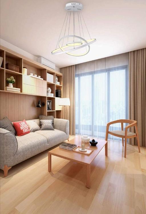48W LED Pendant Chandelier Circles with Rings White Modern Living Room Warm Light
