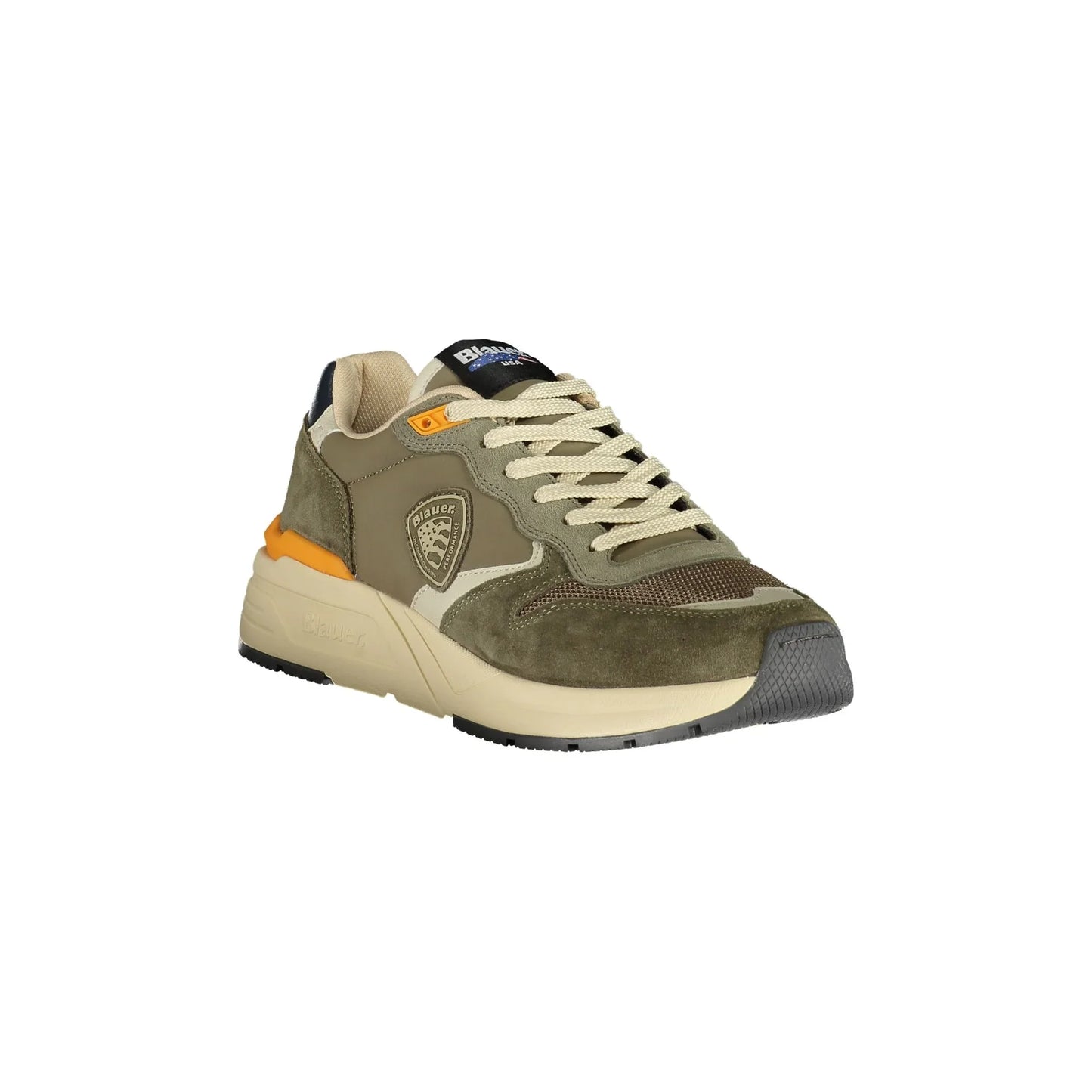 BLAUER Herren-Sneaker in Grün mit kontrastierenden Details und Logo