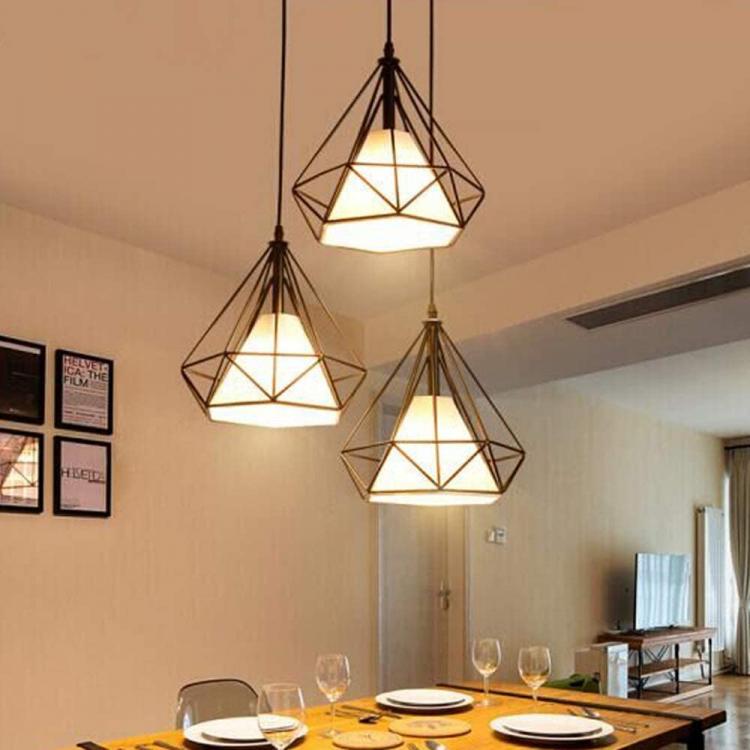 Modern Design Chandelier with Metal Frame and Fabric E27 Black B20-N