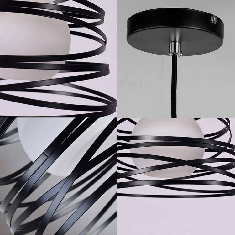 Moderner Pendelleuchter mit verschlungenen Eisenbändern, E27-Fassung, 120 cm Kabel