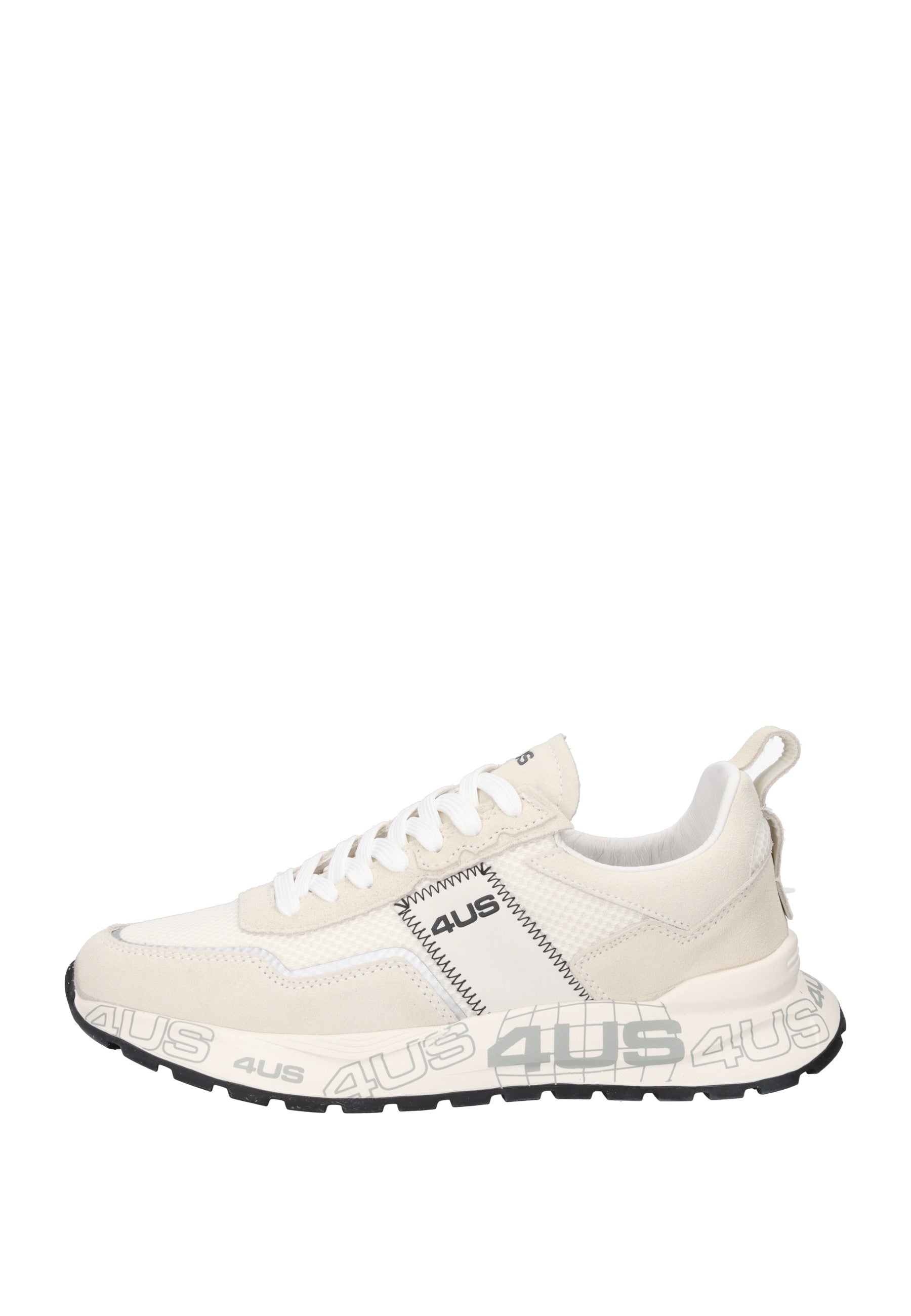 4US-13 sneaker PACIOTTI 4US in off-white suede and fabric with comfortable padding and rubber sole.