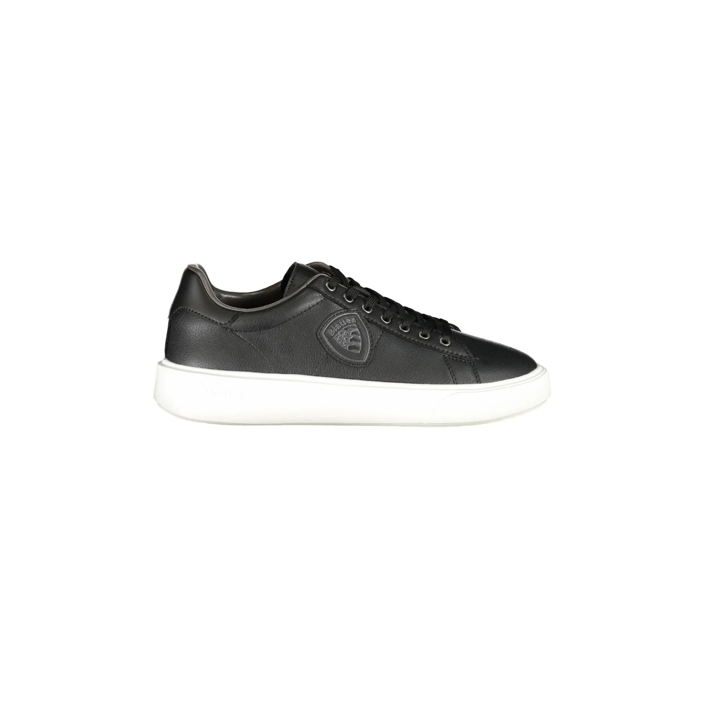 BLAUER Men's Black Sports Shoes with Logo Application