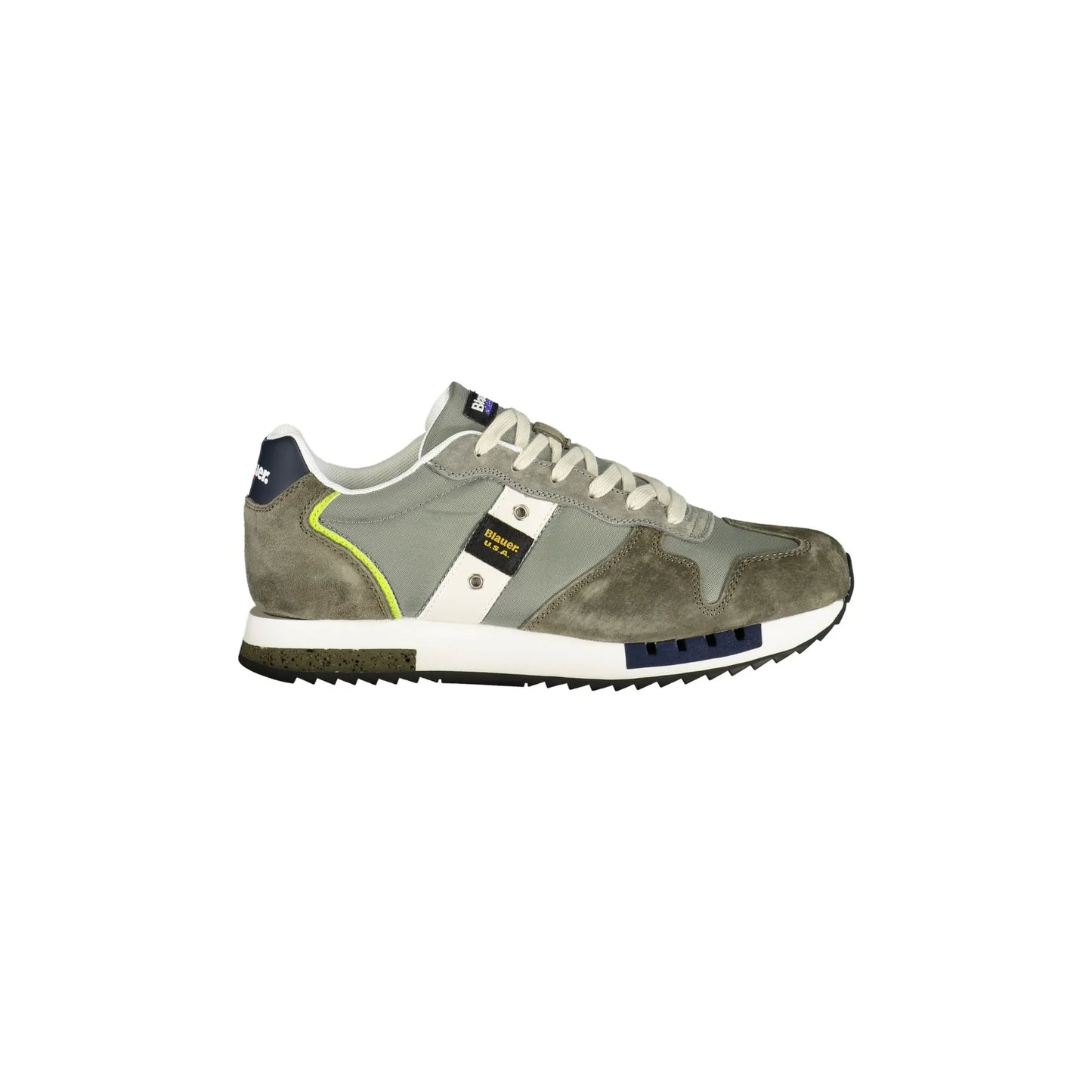 BLAUER Scarpe Sportive Uomo Verdi con Lacci e Dettagli a Contrasto