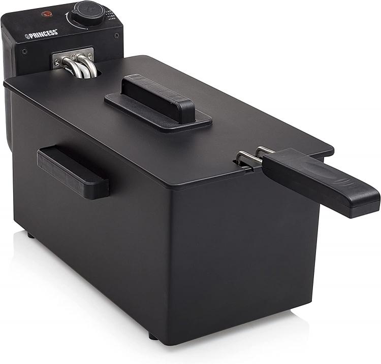 Princess Oil Fryer 3Lt Stainless Steel Black 2000W Removable Container 