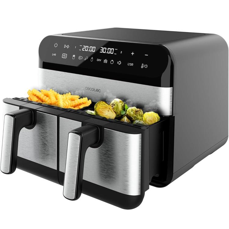 Cecotec Digital Double Air Fryer (Cecofry Advance 9000) Stainless Steel 9L 2800W