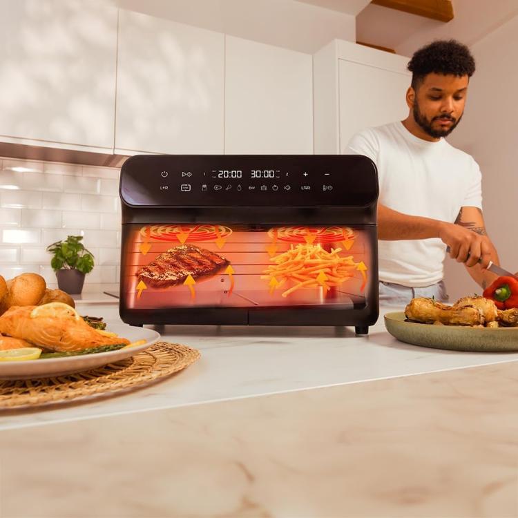 Cecotec Digital Double Air Fryer (Cecofry Advance 9000) Stainless Steel 9L 2800W