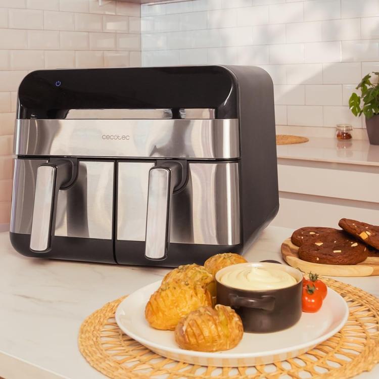 Cecotec Digital Double Air Fryer (Cecofry Advance 9000) Stainless Steel 9L 2800W