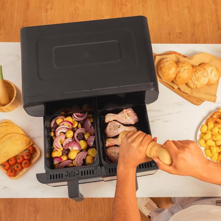 Cecotec Digital Double Air Fryer (Cecofry Advance 9000) Stainless Steel 9L 2800W