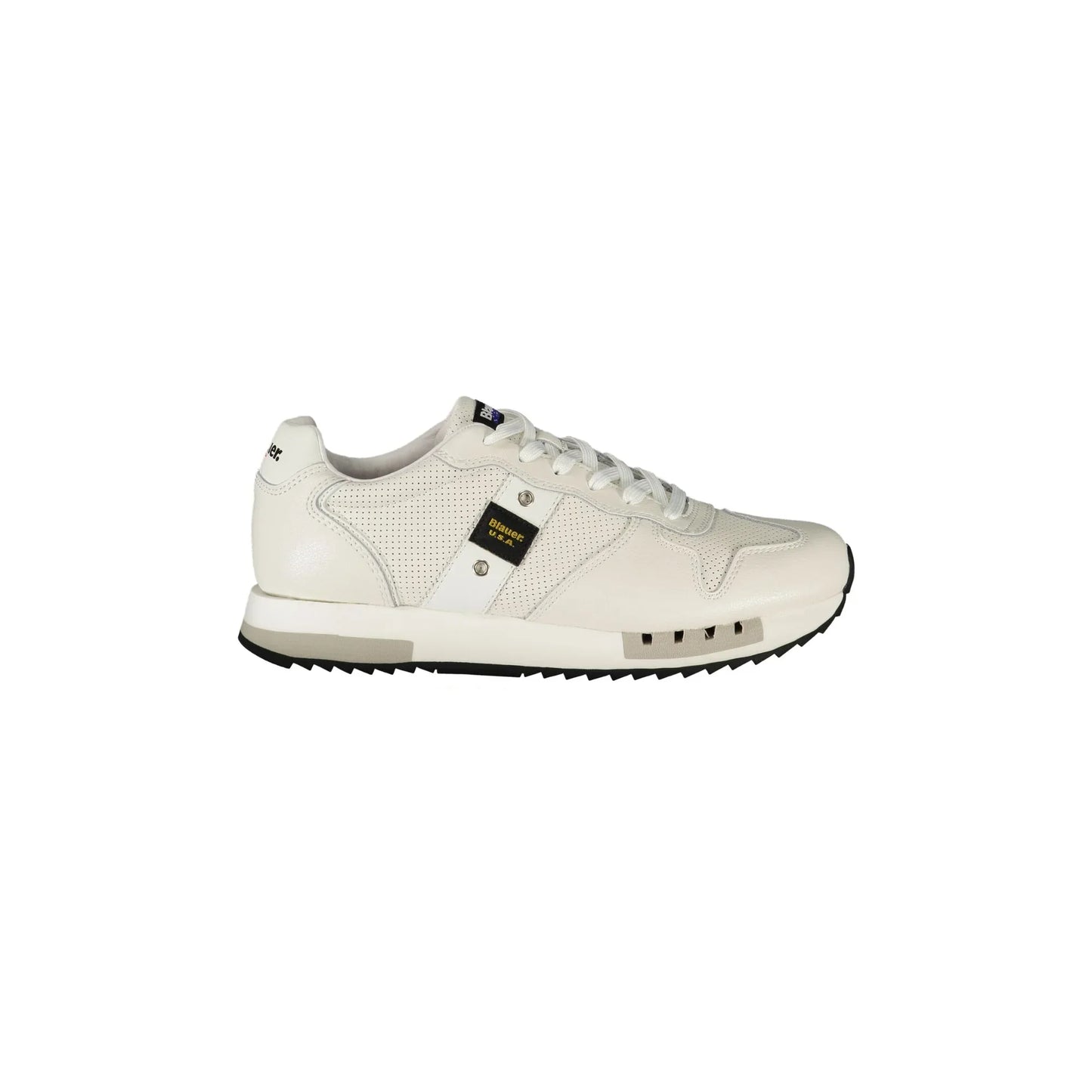 BLAUER Sneakers Uomo Bianche con Lacci e Dettagli a Contrasto