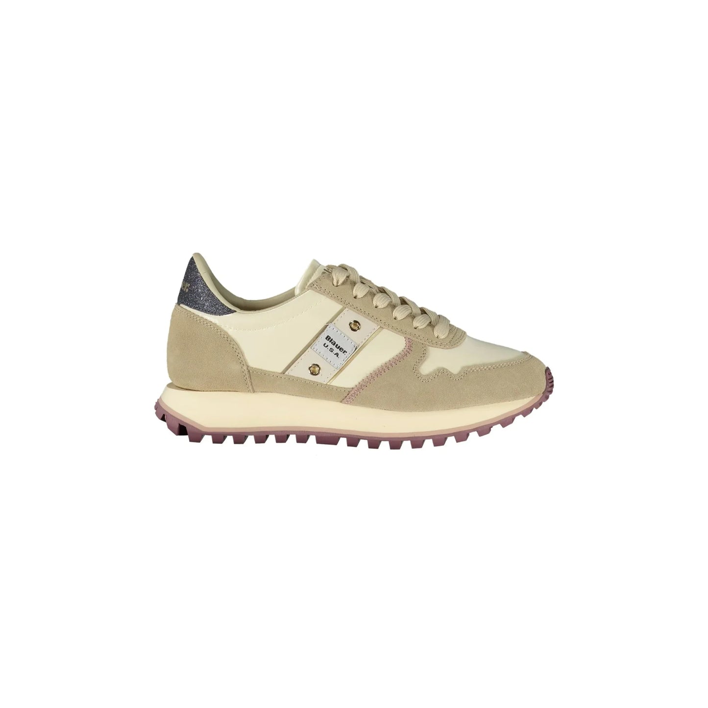 Beigefarbene Damen-Sneaker von BLAUER mit Schnürsenkeln und kontrastierenden Details