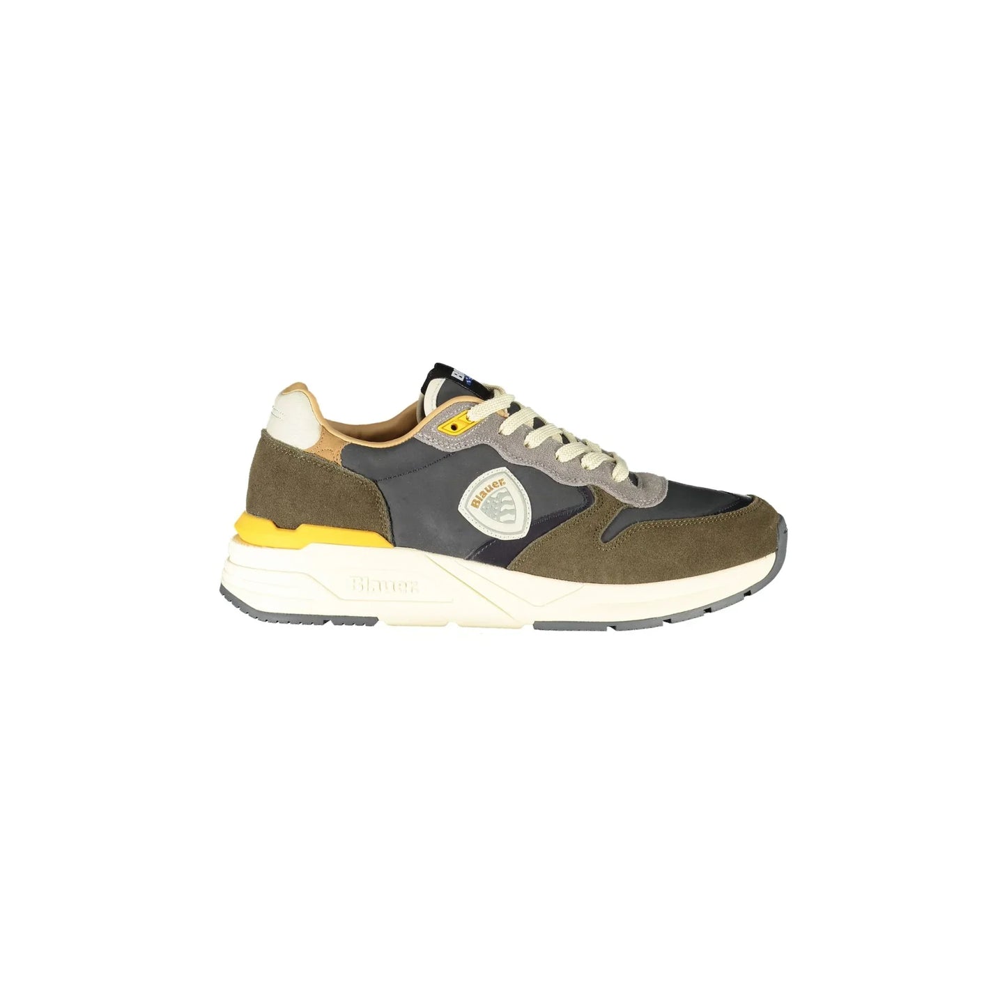 BLAUER Men's Green Sports Shoes with Contrasting Details
