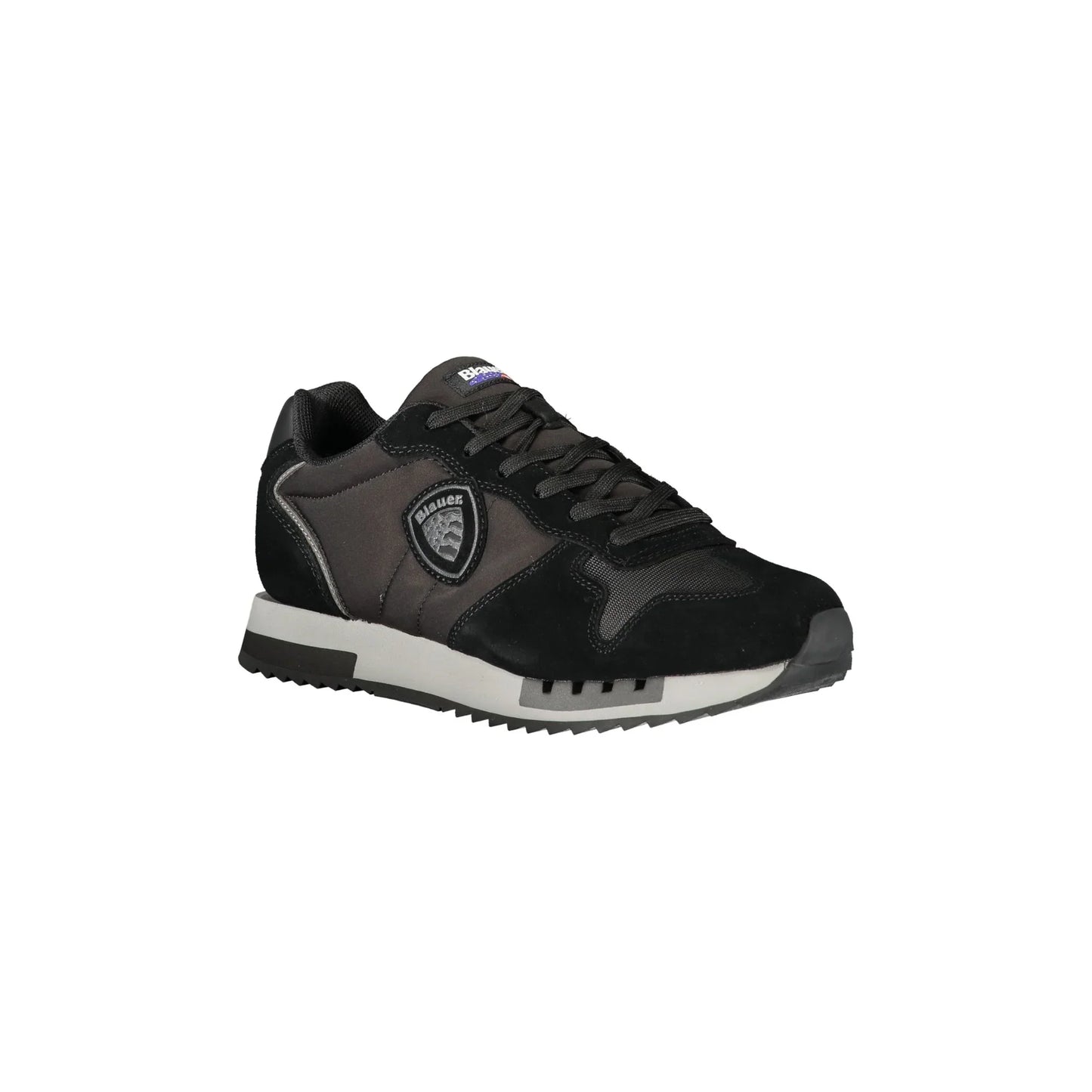 BLAUER Sneakers Uomo Nere con Lacci e Dettagli a Contrasto