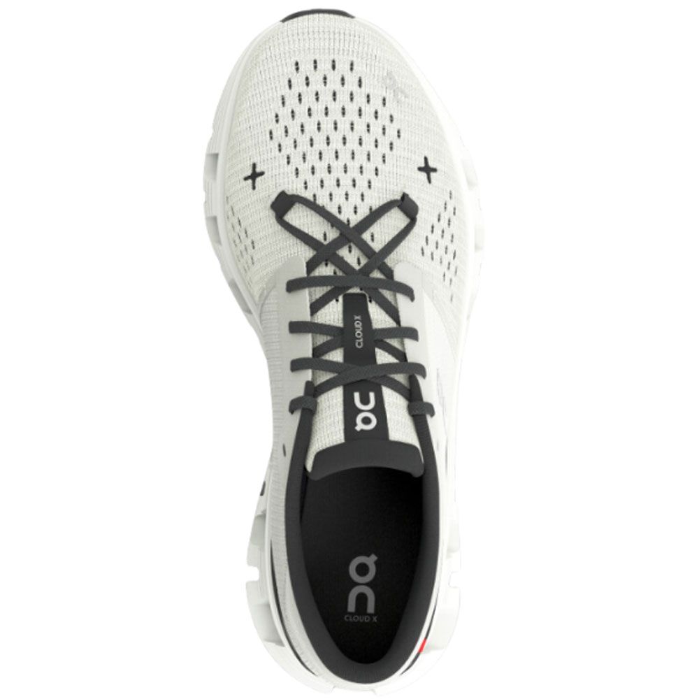 Scarpe Cloud X4 Donna Ivory/Black vista dall'alto con tomaia in mesh e lacci grigi.