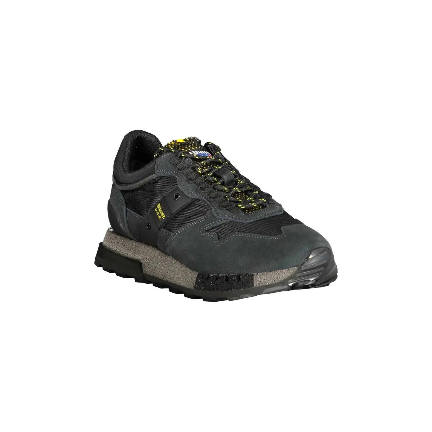 BLAUER Men's Black Sports Shoes with Contrasting Details