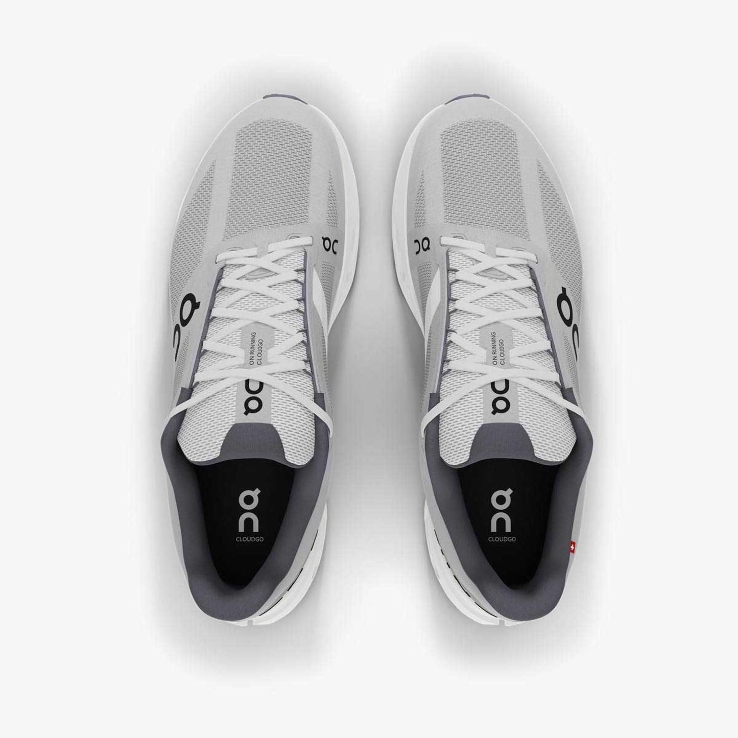 Scarpe Cloudsurfer Next Uomo Glacier/White, top view of lightweight breathable running shoes with mesh upper.
