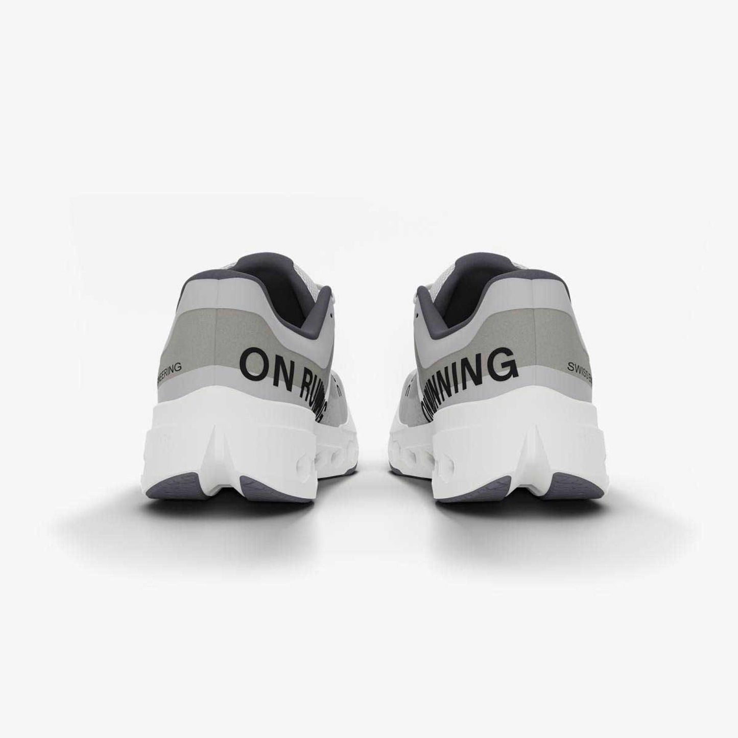 Scarpe Cloudsurfer Next Uomo Glacier/White vista posteriore con dettagli ON RUNNING