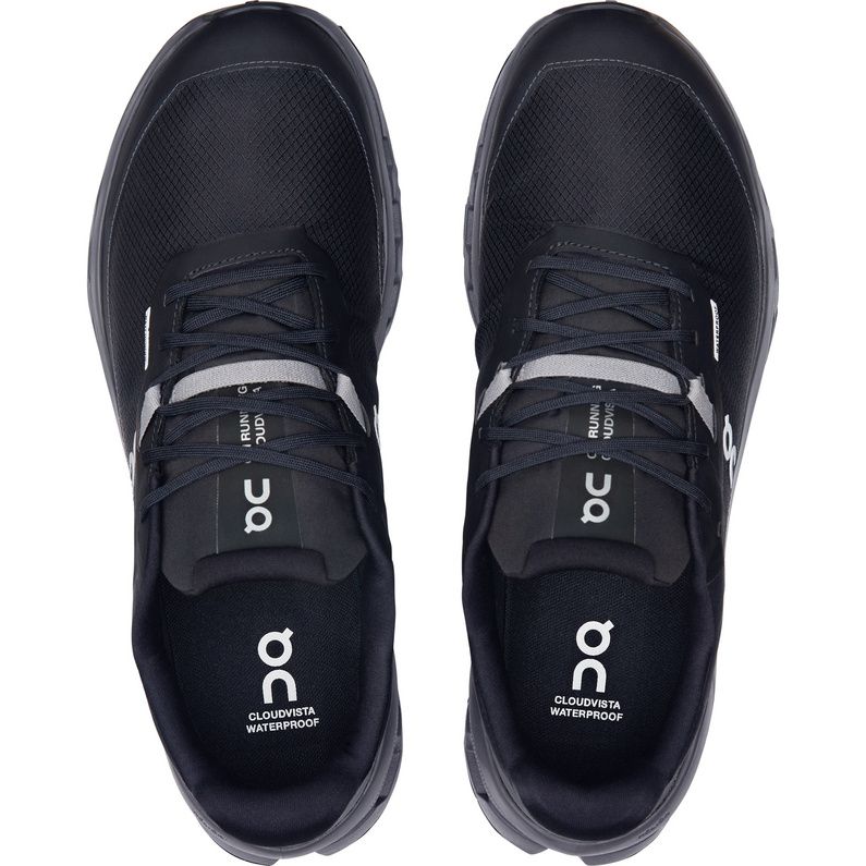 Scarpe Cloudvista 2 Waterproof Uomo Black/Eclipse vista dall'alto, progettate per resistere a tutte le condizioni atmosferiche.