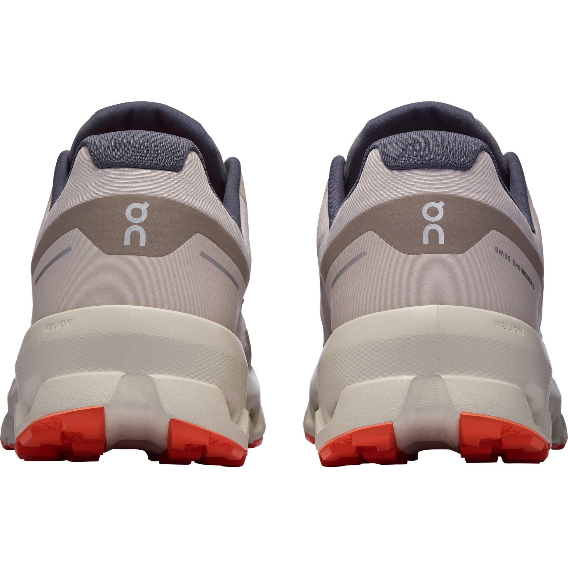 Scarpe Cloudvista 2 Waterproof Donna Pearl/Ice - vista posteriore delle scarpe On Running con tacco rosso