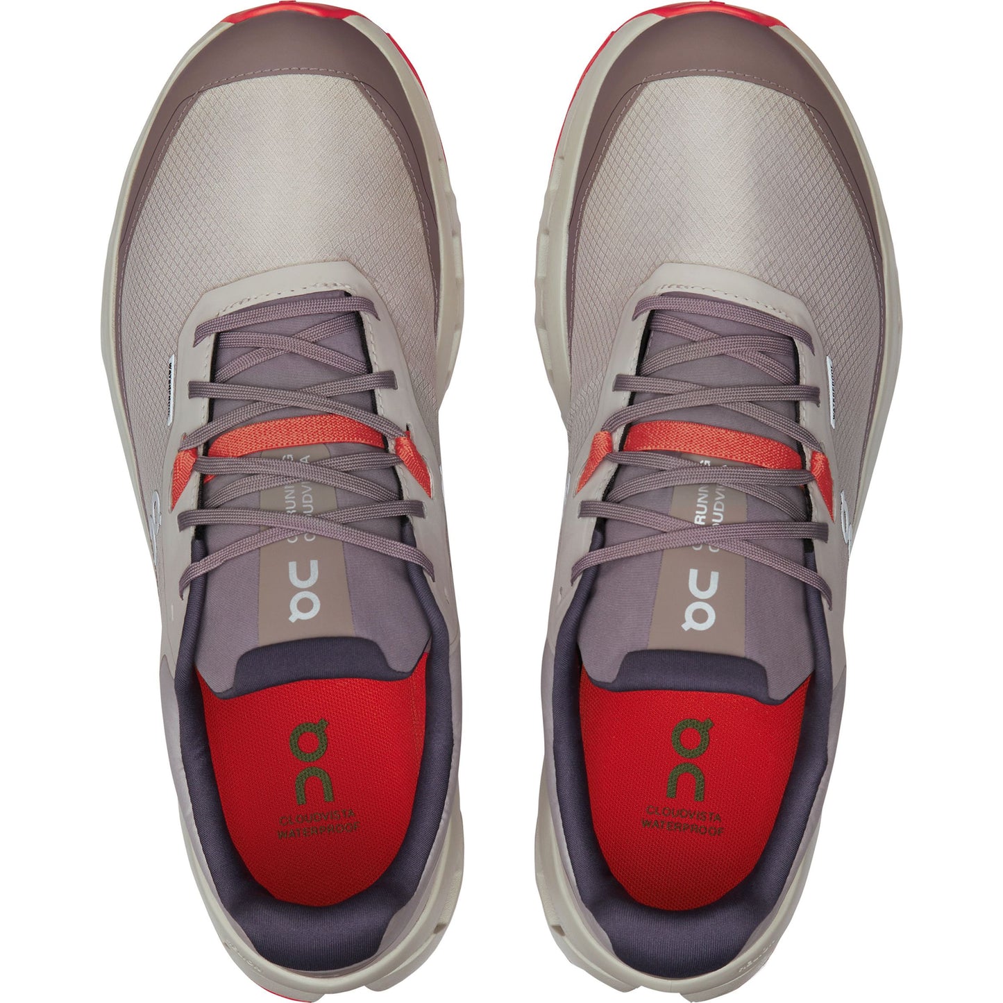 Scarpe Cloudvista 2 Waterproof Donna Pearl/Ice viste dall'alto con design in mesh tecnico e colori coordinati.