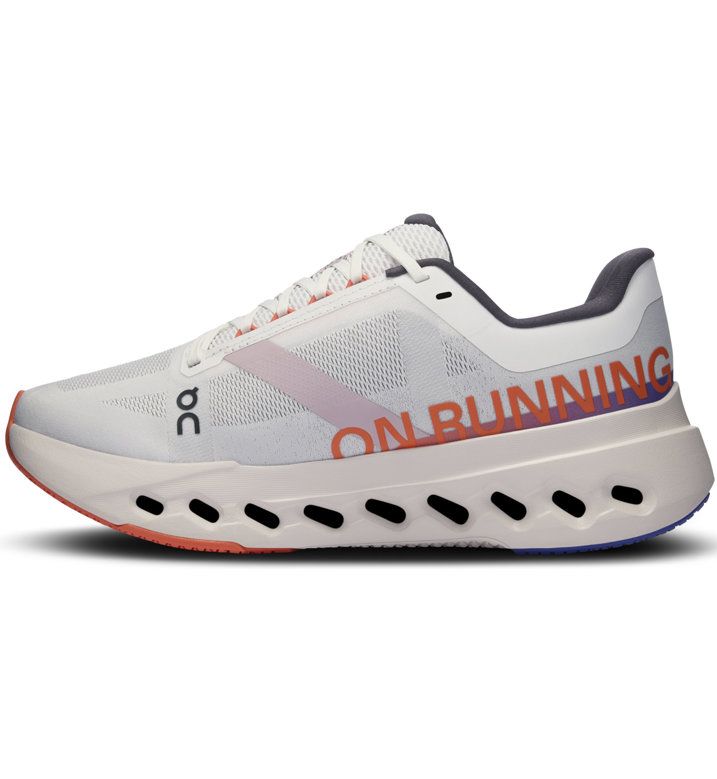 Scarpe Cloudsurfer Next Donna White/Flame, ideali per una corsa leggera e reattiva su diverse superfici.