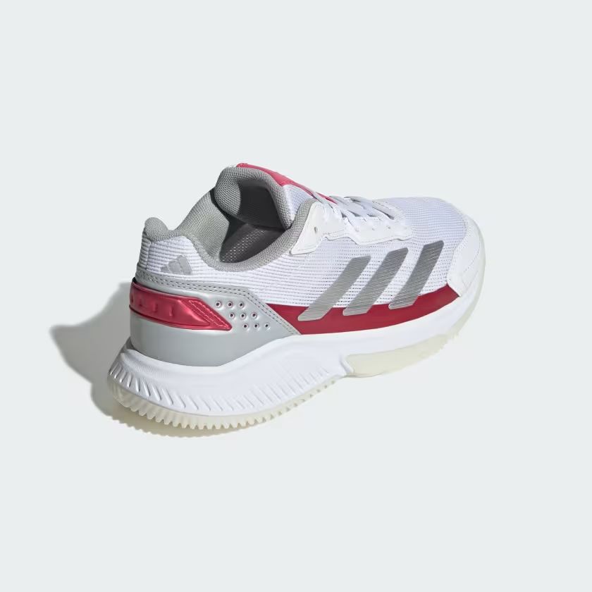 Scarpe da Padel Courtquick Donna Cloud White/Silver Metallic/Lucid Pink, design leggero e supporto per il gioco.