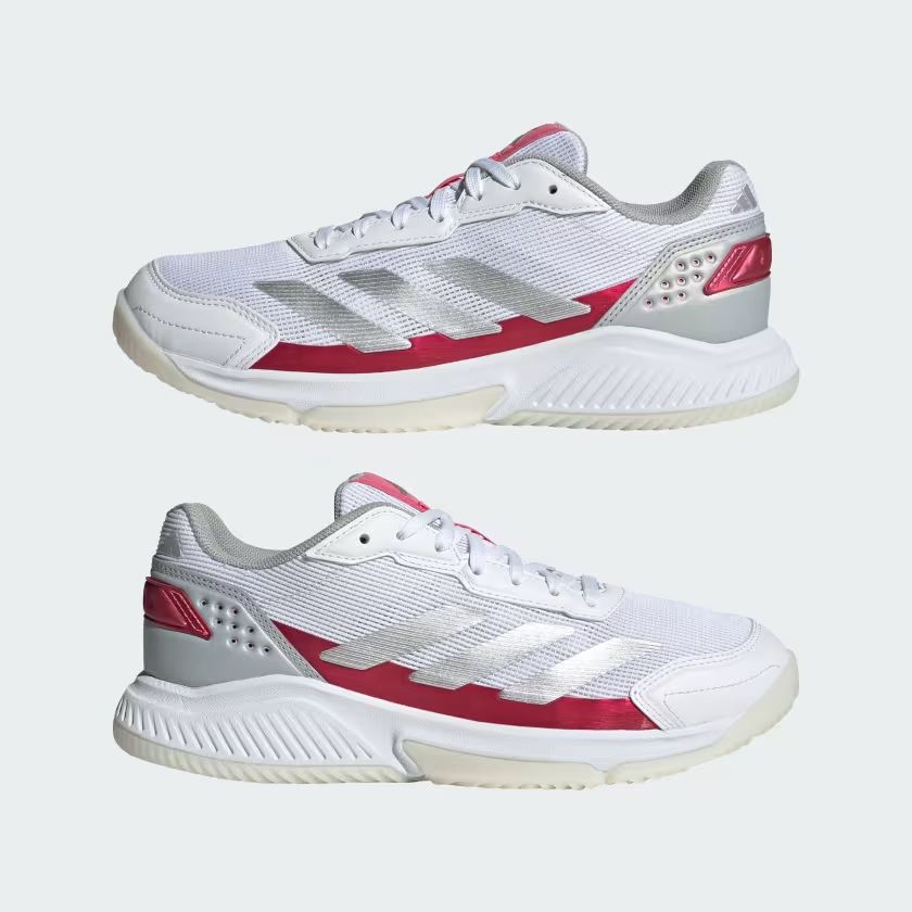 Scarpe da Padel Courtquick Donna Cloud White/Silver Metallic/Lucid Pink, design leggero e stabile.