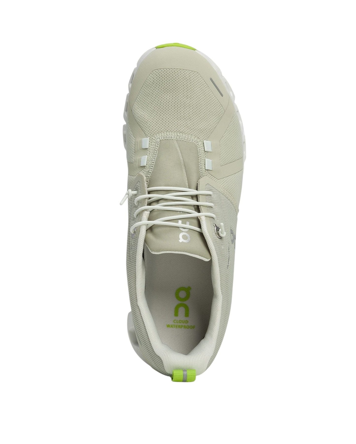 Scarpe Cloud 5 Waterproof Donna Chalk/Ice vista dall'alto con design traspirante e sistema di allacciatura.