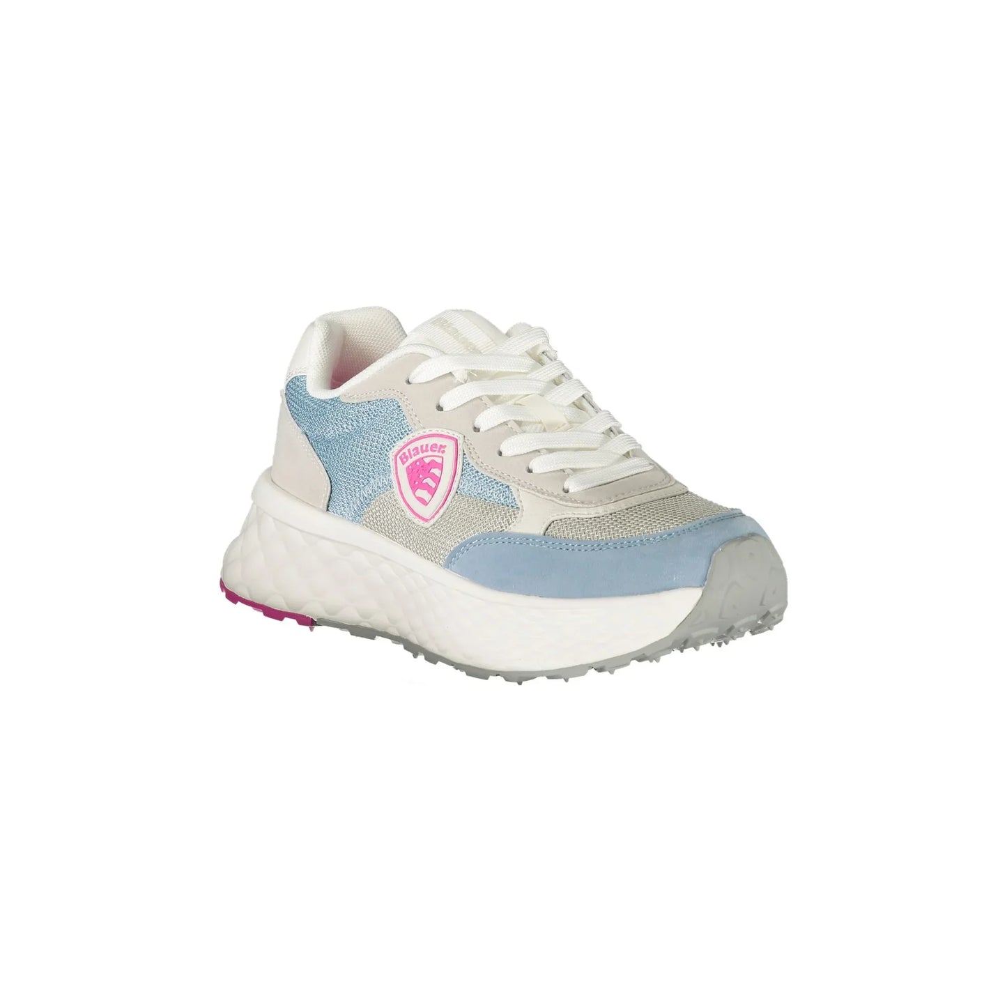 BLAUER Damen-Sneaker in Hellblau mit Schnürsenkeln und weißen/fuchsiafarbenen Details