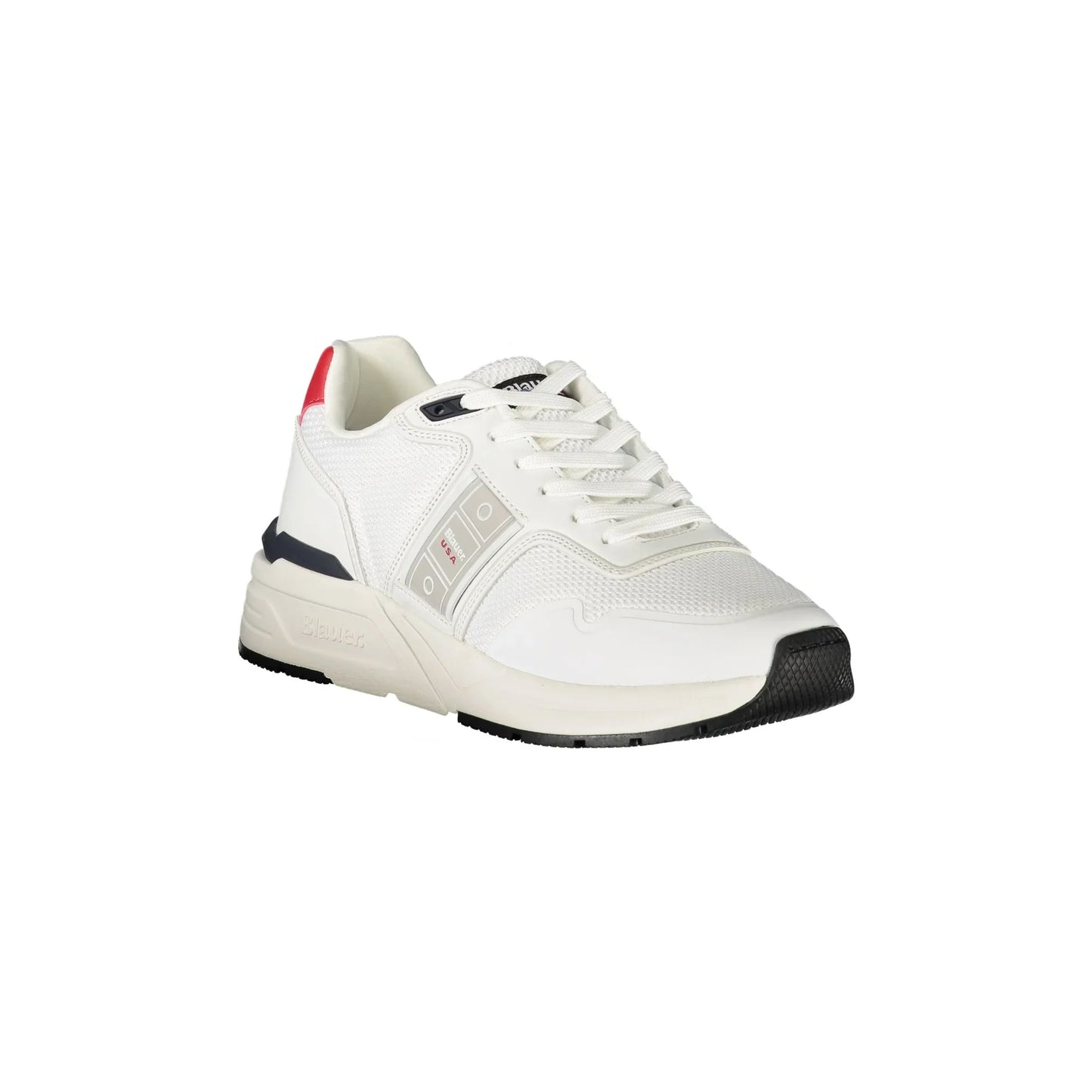 BLAUER Sneakers Uomo Bianche con Lacci e Dettagli a Contrasto