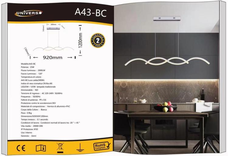 Moderne LED-Deckenleuchte, 25 W, warmweiß, für Küche und Wohnzimmer