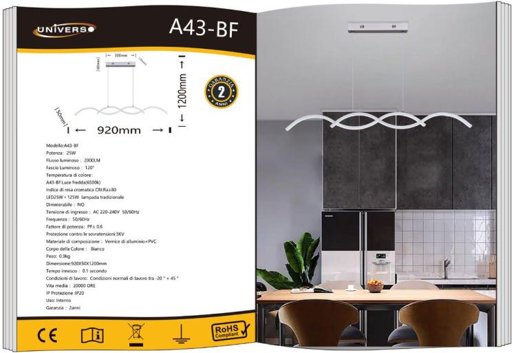 Moderne LED-Deckenleuchte, 25 W, für Küche und Wohnzimmer, Kaltweiß