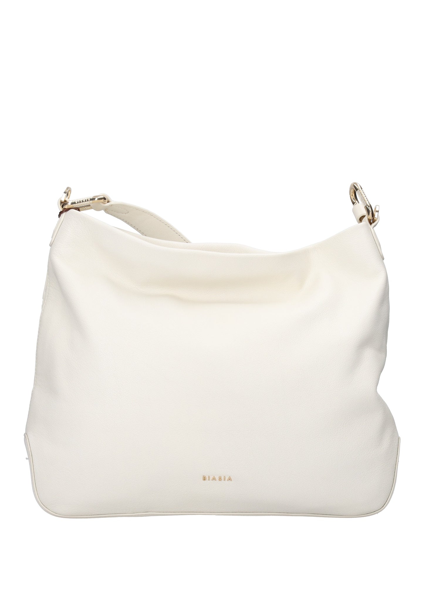BIBP9E502 Borsa a spalla FRANCESCO BIASIA in pelle nappa bianca con tracolla regolabile.